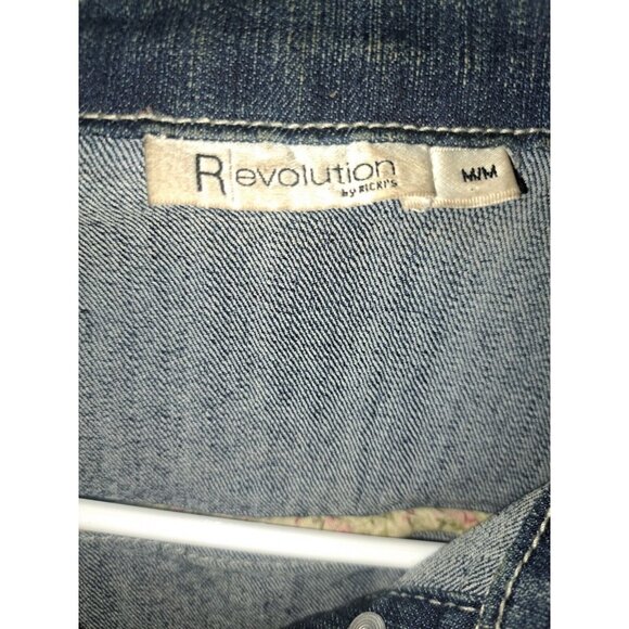 Y2K Revolution by Ricki's Streetwear Denim Lightweight Button Front Jacket Sz M - Picture 8 of 15
